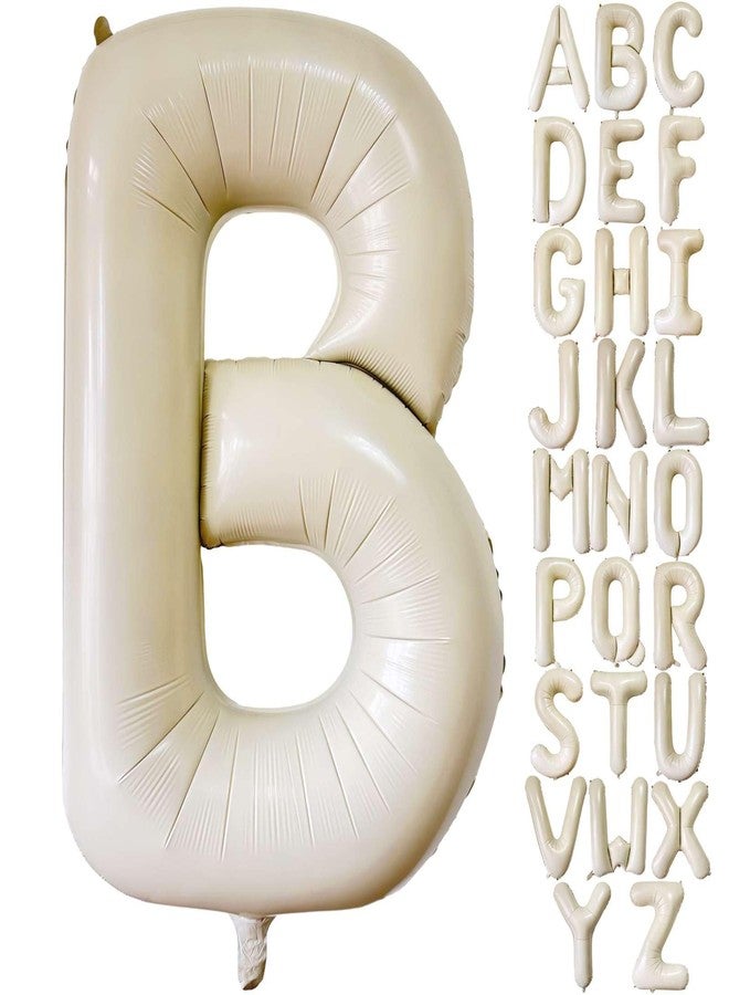 لافوار بالونات حرف B بيضاء كريمية، بالونات حرف B عملاقة مقاس 40 بوصة، بالونات هيليوم بيضاء من رقائق مايلر، لوازم حفلات أعياد الميلاد، زينة احتفالات الذكرى السنوية، حروف أبجدية بيضاء B - Image 1